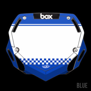 BMX Numberplate Checkered2 Blue