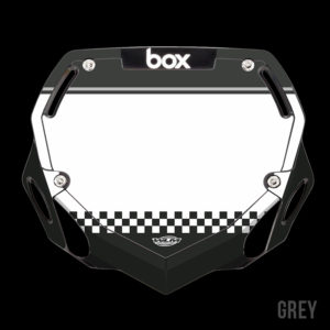 BMX Numberplate Checkered2 Grey