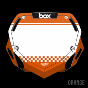 BMX Numberplate Checkered2 Orange