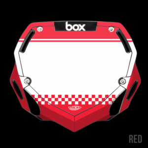 BMX Numberplate Checkered2 Red